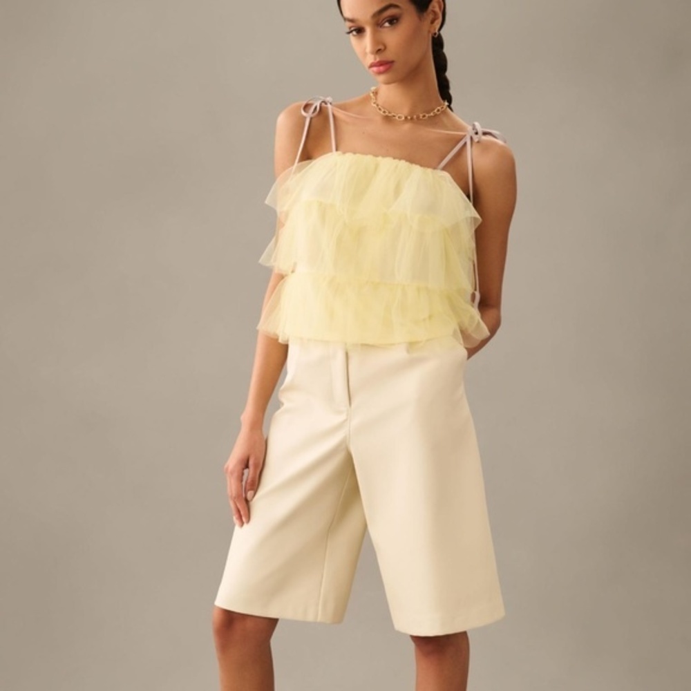 NWT Anthropologie Sunday in Brooklyn Tie-Strap Yellow Tank XL
